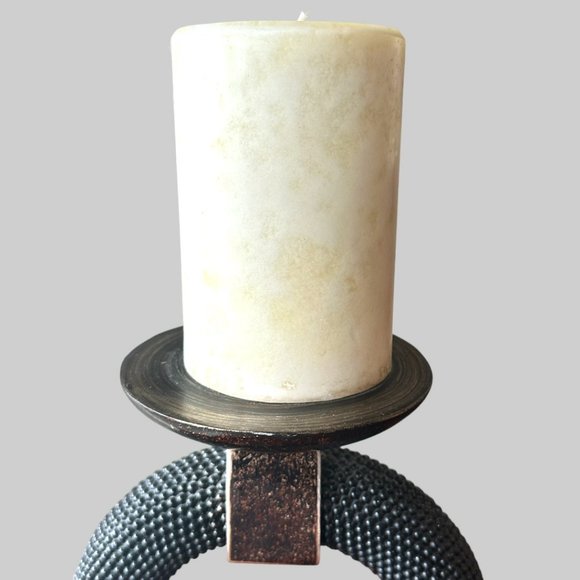 CAROLYN KINDER PILLAR CANDLE HOLDER (H13.5) ABSOLUTELY GORGEOUS! - Picture 2 of 10